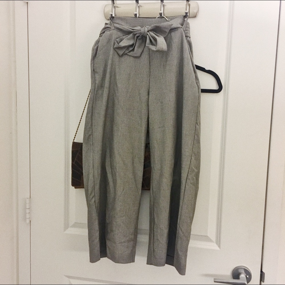 Zara Wide-Leg Gingham Pants